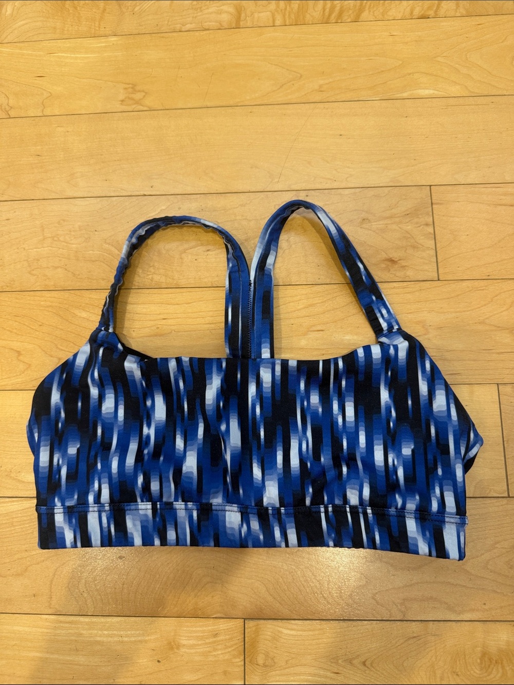 Blue Patterned Women's Sports Bra